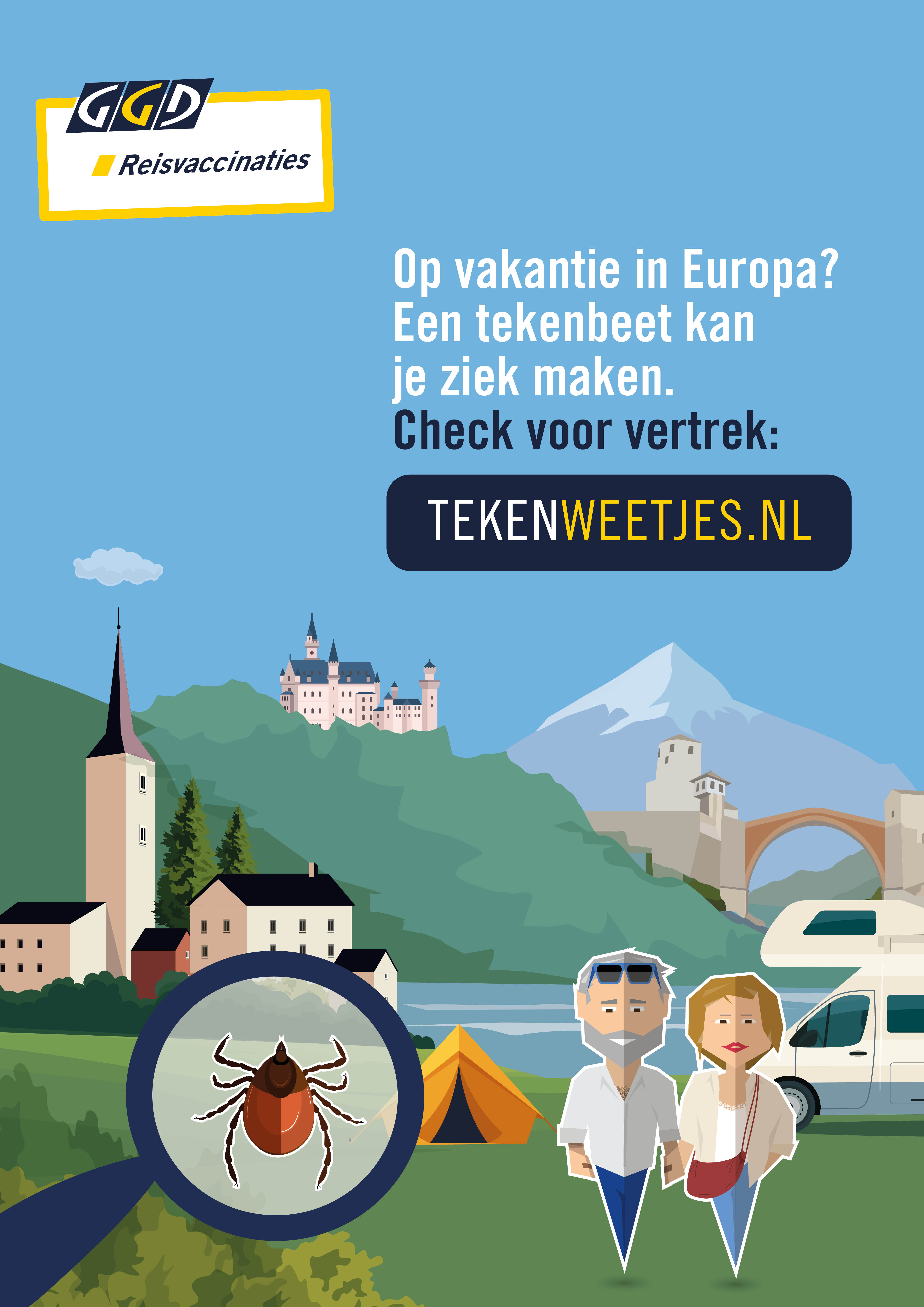 Tekenbeet in Europa poster A2